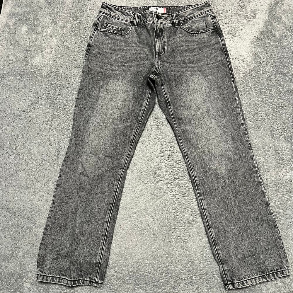 CAbi Jeans Womens 6 (33x28) Faded Black Gray Boyfriend 4329 Smoke Wash Mid Rise